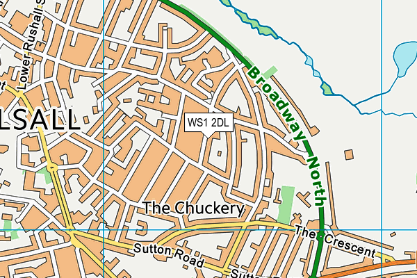 WS1 2DL map - OS VectorMap District (Ordnance Survey)