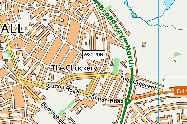 WS1 2DR map - OS VectorMap District (Ordnance Survey)