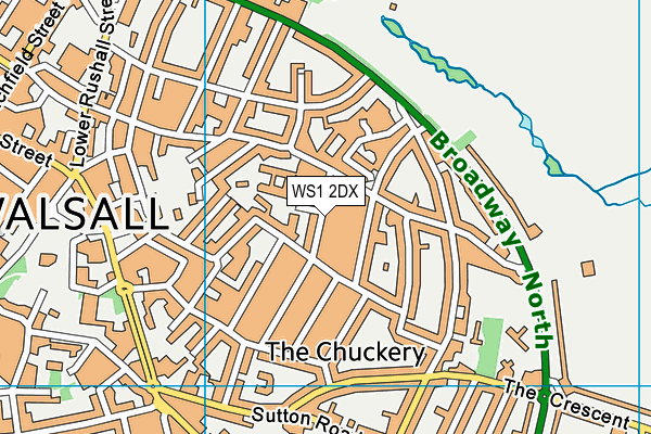 WS1 2DX map - OS VectorMap District (Ordnance Survey)