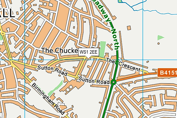 WS1 2EE map - OS VectorMap District (Ordnance Survey)