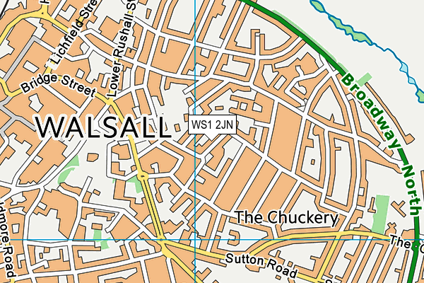 WS1 2JN map - OS VectorMap District (Ordnance Survey)