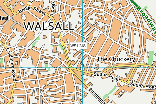 WS1 2JS map - OS VectorMap District (Ordnance Survey)