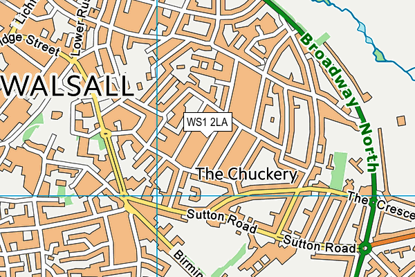 WS1 2LA map - OS VectorMap District (Ordnance Survey)