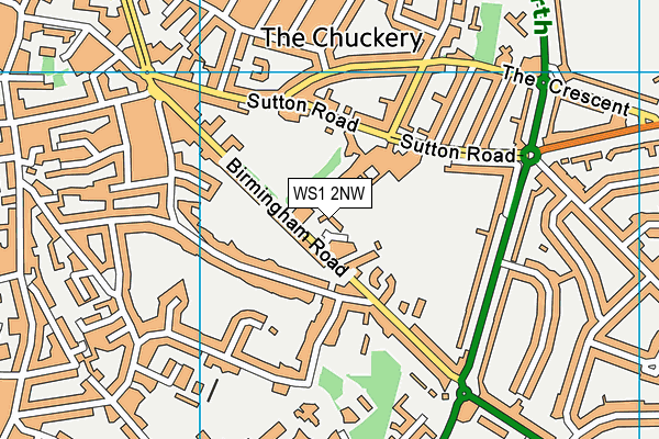 WS1 2NW map - OS VectorMap District (Ordnance Survey)