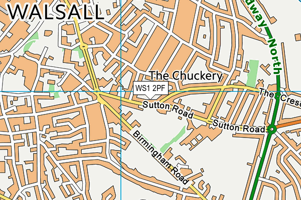 WS1 2PF map - OS VectorMap District (Ordnance Survey)