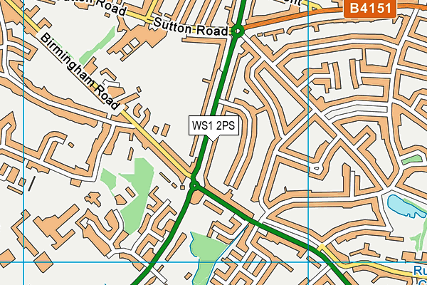 WS1 2PS map - OS VectorMap District (Ordnance Survey)