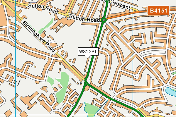 WS1 2PT map - OS VectorMap District (Ordnance Survey)
