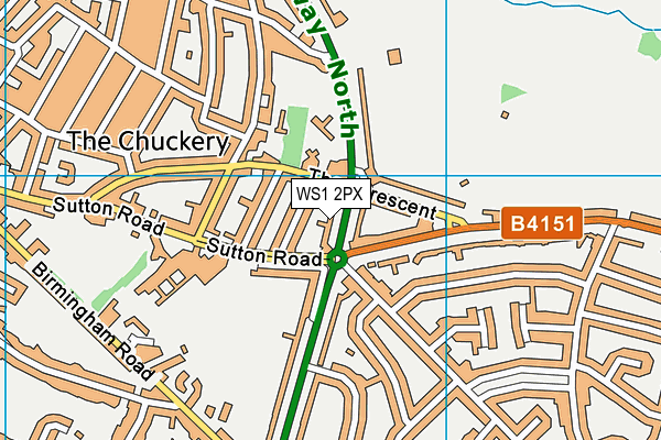 WS1 2PX map - OS VectorMap District (Ordnance Survey)