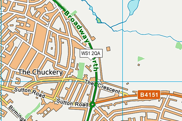 WS1 2QA map - OS VectorMap District (Ordnance Survey)