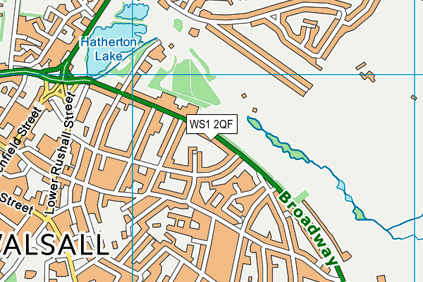 WS1 2QF map - OS VectorMap District (Ordnance Survey)