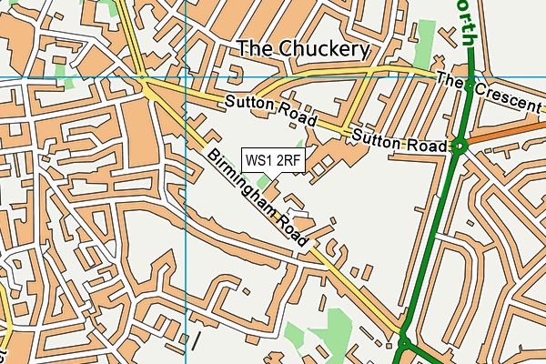 WS1 2RF map - OS VectorMap District (Ordnance Survey)