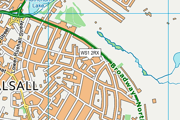 WS1 2RX map - OS VectorMap District (Ordnance Survey)