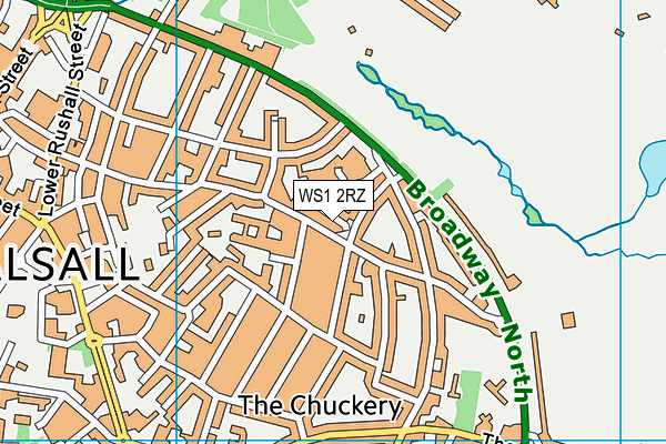 WS1 2RZ map - OS VectorMap District (Ordnance Survey)