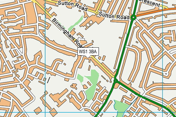 WS1 3BA map - OS VectorMap District (Ordnance Survey)