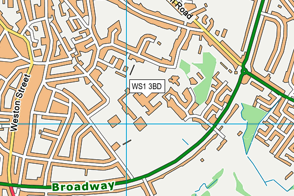 University Of Wolverhampton (Walsall Site) map (WS1 3BD) - OS VectorMap District (Ordnance Survey)