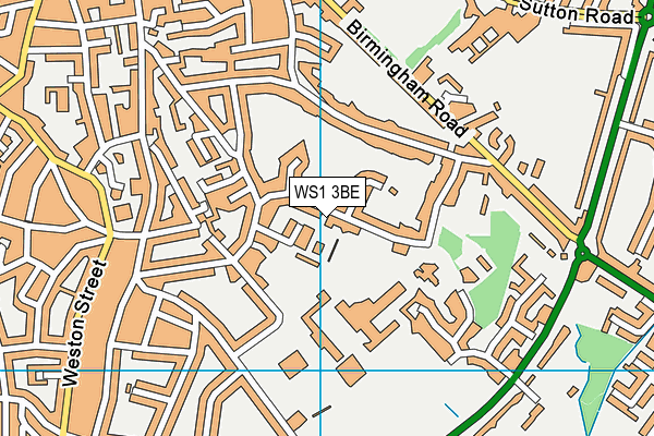 WS1 3BE map - OS VectorMap District (Ordnance Survey)