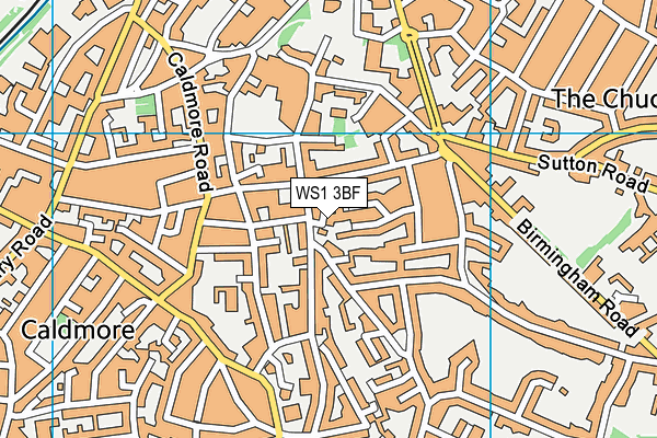 WS1 3BF map - OS VectorMap District (Ordnance Survey)