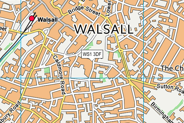 WS1 3DF map - OS VectorMap District (Ordnance Survey)