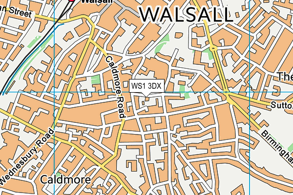 WS1 3DX map - OS VectorMap District (Ordnance Survey)