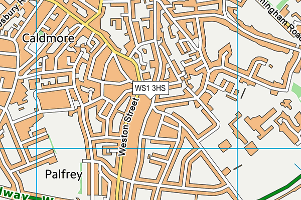 WS1 3HS map - OS VectorMap District (Ordnance Survey)