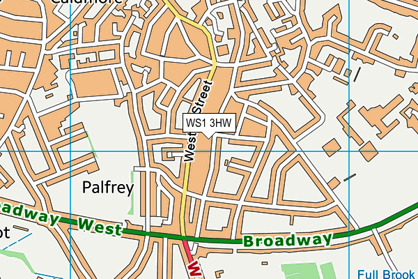 WS1 3HW map - OS VectorMap District (Ordnance Survey)