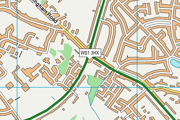 WS1 3HX map - OS VectorMap District (Ordnance Survey)