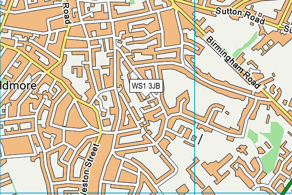 WS1 3JB map - OS VectorMap District (Ordnance Survey)