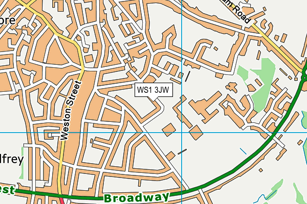 WS1 3JW map - OS VectorMap District (Ordnance Survey)