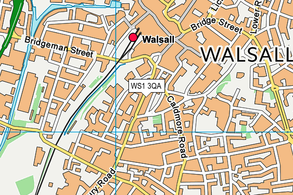 WS1 3QA map - OS VectorMap District (Ordnance Survey)