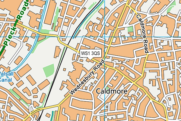 WS1 3QS map - OS VectorMap District (Ordnance Survey)