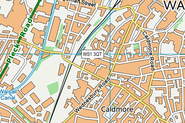 WS1 3QT map - OS VectorMap District (Ordnance Survey)