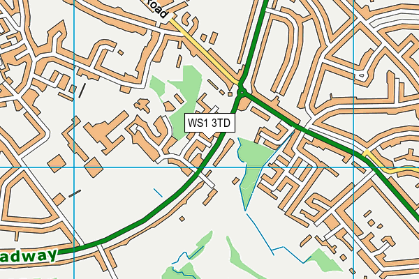 WS1 3TD map - OS VectorMap District (Ordnance Survey)