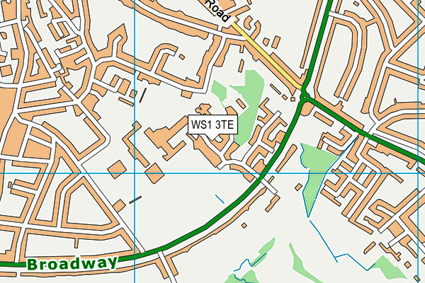 WS1 3TE map - OS VectorMap District (Ordnance Survey)