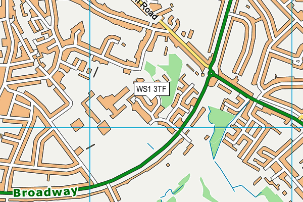 WS1 3TF map - OS VectorMap District (Ordnance Survey)