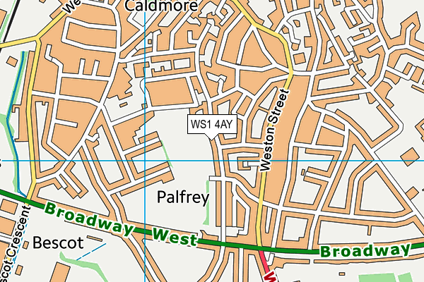 Palfrey Park map (WS1 4AY) - OS VectorMap District (Ordnance Survey)