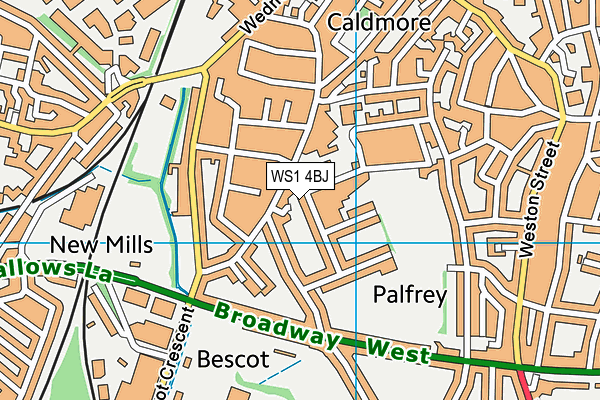 WS1 4BJ map - OS VectorMap District (Ordnance Survey)