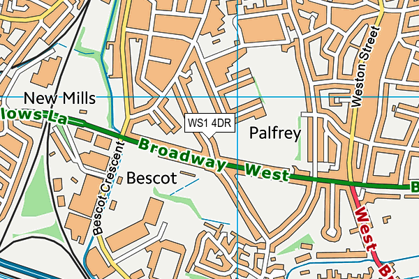 WS1 4DR map - OS VectorMap District (Ordnance Survey)