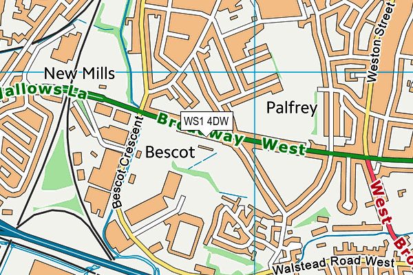 WS1 4DW map - OS VectorMap District (Ordnance Survey)