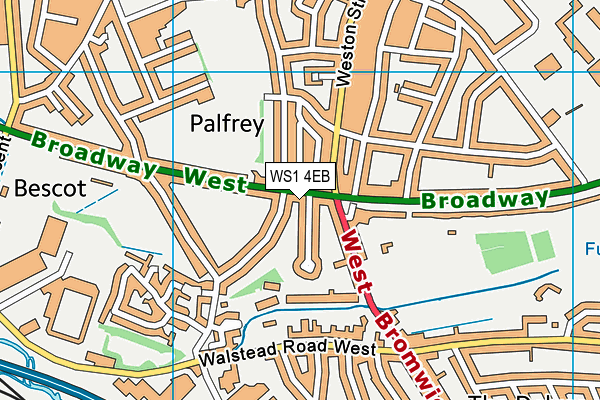 WS1 4EB map - OS VectorMap District (Ordnance Survey)