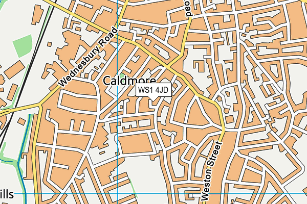 WS1 4JD map - OS VectorMap District (Ordnance Survey)