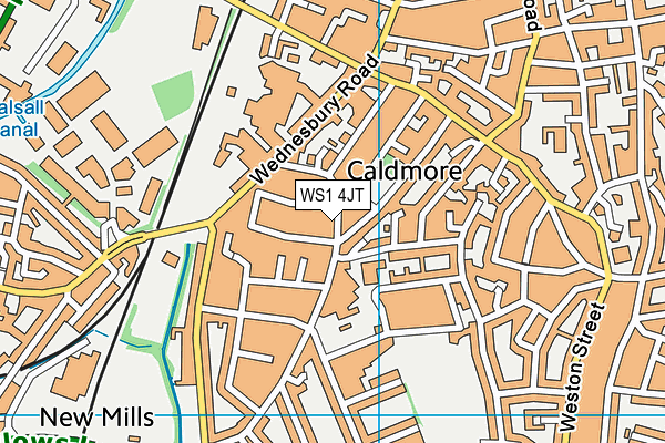 WS1 4JT map - OS VectorMap District (Ordnance Survey)