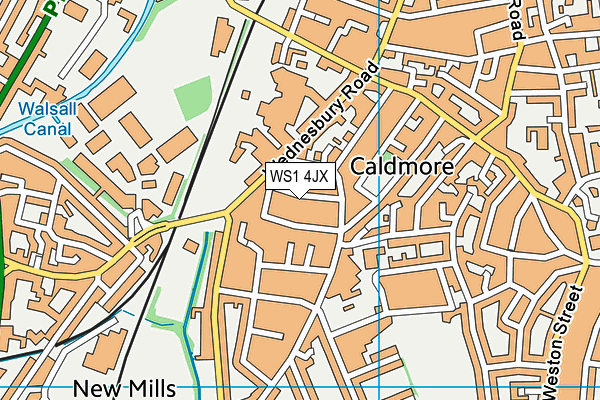 WS1 4JX map - OS VectorMap District (Ordnance Survey)