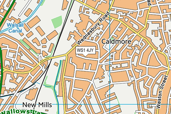 WS1 4JY map - OS VectorMap District (Ordnance Survey)