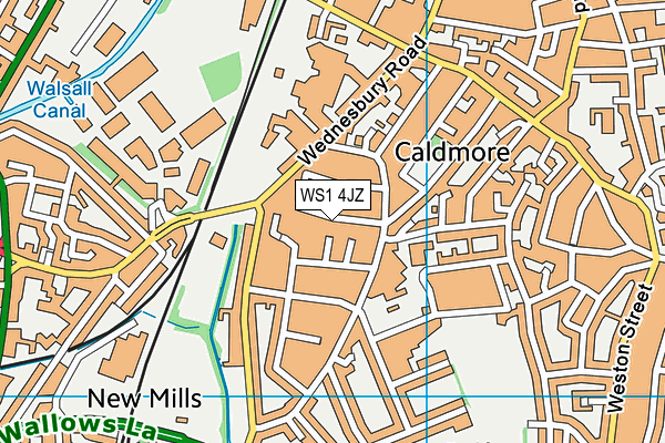 WS1 4JZ map - OS VectorMap District (Ordnance Survey)