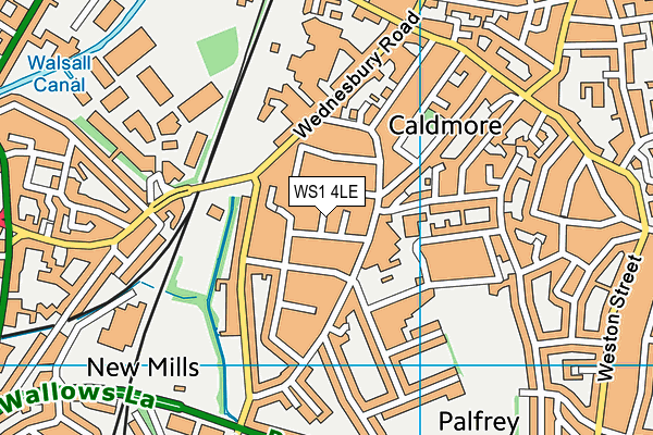 WS1 4LE map - OS VectorMap District (Ordnance Survey)