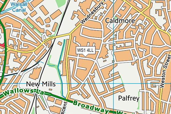 WS1 4LL map - OS VectorMap District (Ordnance Survey)