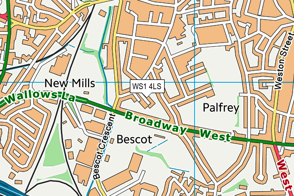 WS1 4LS map - OS VectorMap District (Ordnance Survey)