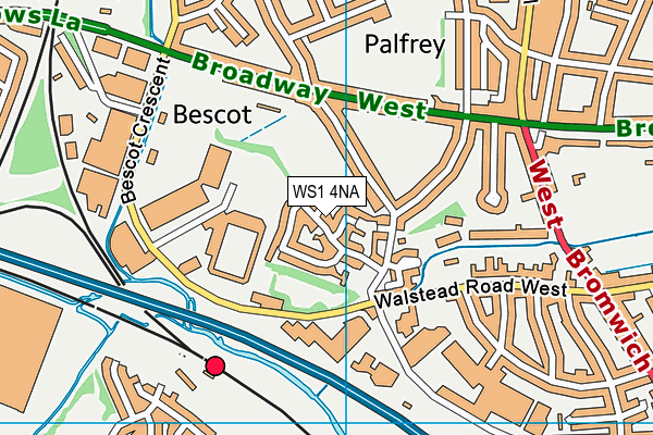 WS1 4NA map - OS VectorMap District (Ordnance Survey)