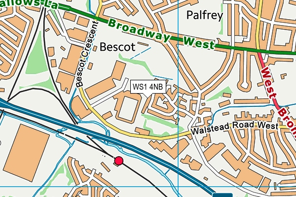 WS1 4NB map - OS VectorMap District (Ordnance Survey)