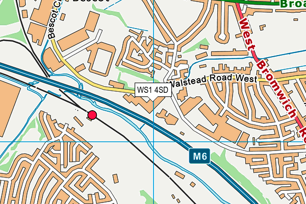 WS1 4SD map - OS VectorMap District (Ordnance Survey)